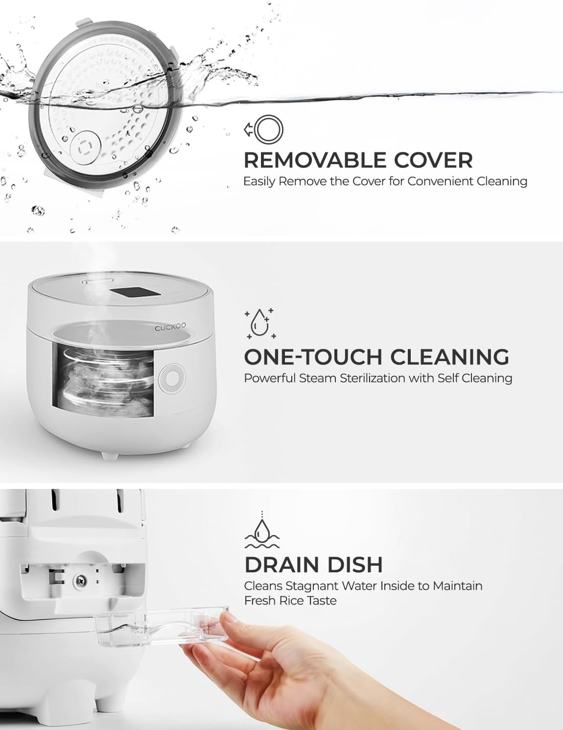 CUCKOO Micom Rice Cooker 3-Cup Uncooked / 6-Cup Cooked with Nonstick Inner Pot, Small Rice Maker with 8 Menu Options, Fuzzy Logic Technology, Auto Clean, Quick Rice Mode, White (CR-0375FW)