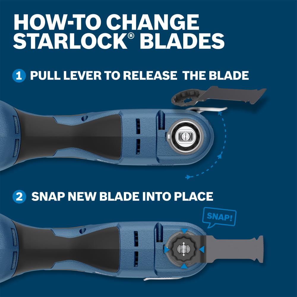 BOSCH Starlock OSL114F-3 Oscillating Blades 1-1/4 Inch Bi-Metal Plunge Cut - Swiss Precision, 3D Fit Interface, Compatible with OIS Tools - 10-Pack
