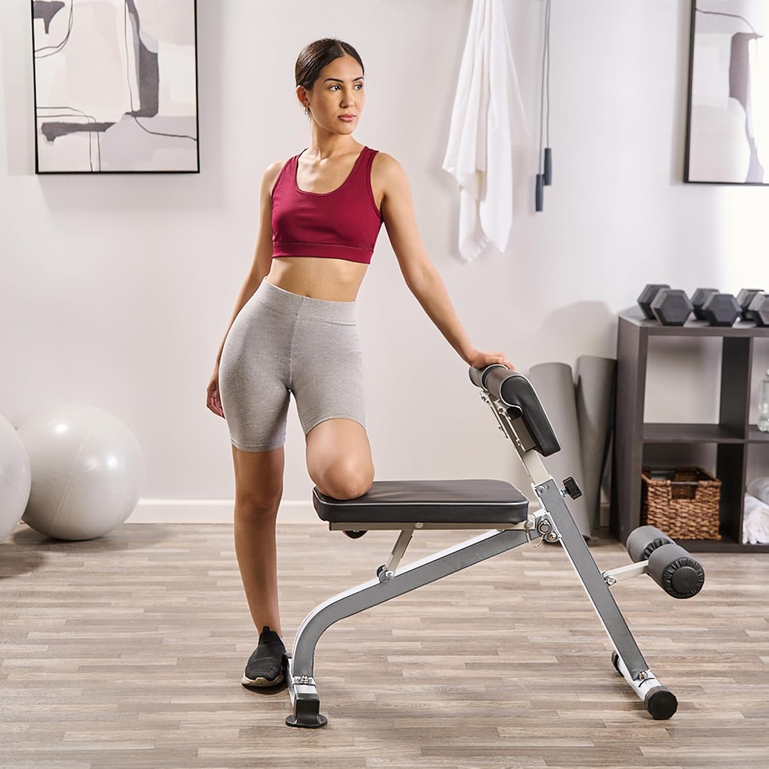 Lifepro SculptTrainer Roman Chair – Hyperextension Bench for Strength Training – Adjustable Back Extension Machine, Ab Bench & Foldable Sit-Up Bench for Athletes, Core Work & Home Gym Workouts