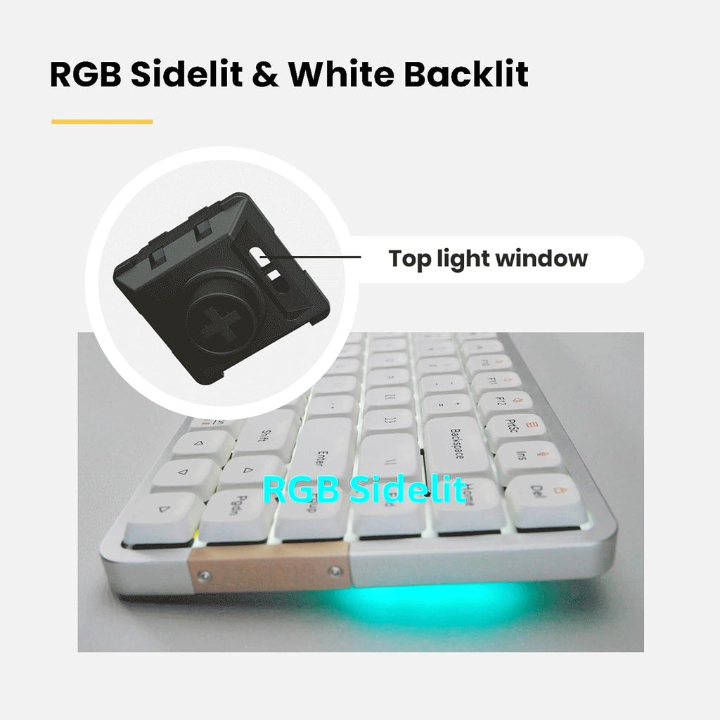LOFREE Flow84 Low Profile Mechanical Keyboard, 75 Percent Rechargeable Wireless Keyboards with Bluetooth and Wired Connection for Windows, Mac OS/Black Phantom Tactile Switches