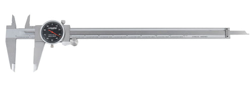 Accusize Industrial Tools 0-12'' by 0.001'' Black Face, Red Needle, Dial Caliper Stainless Steel in Fitted Box, P920-B212