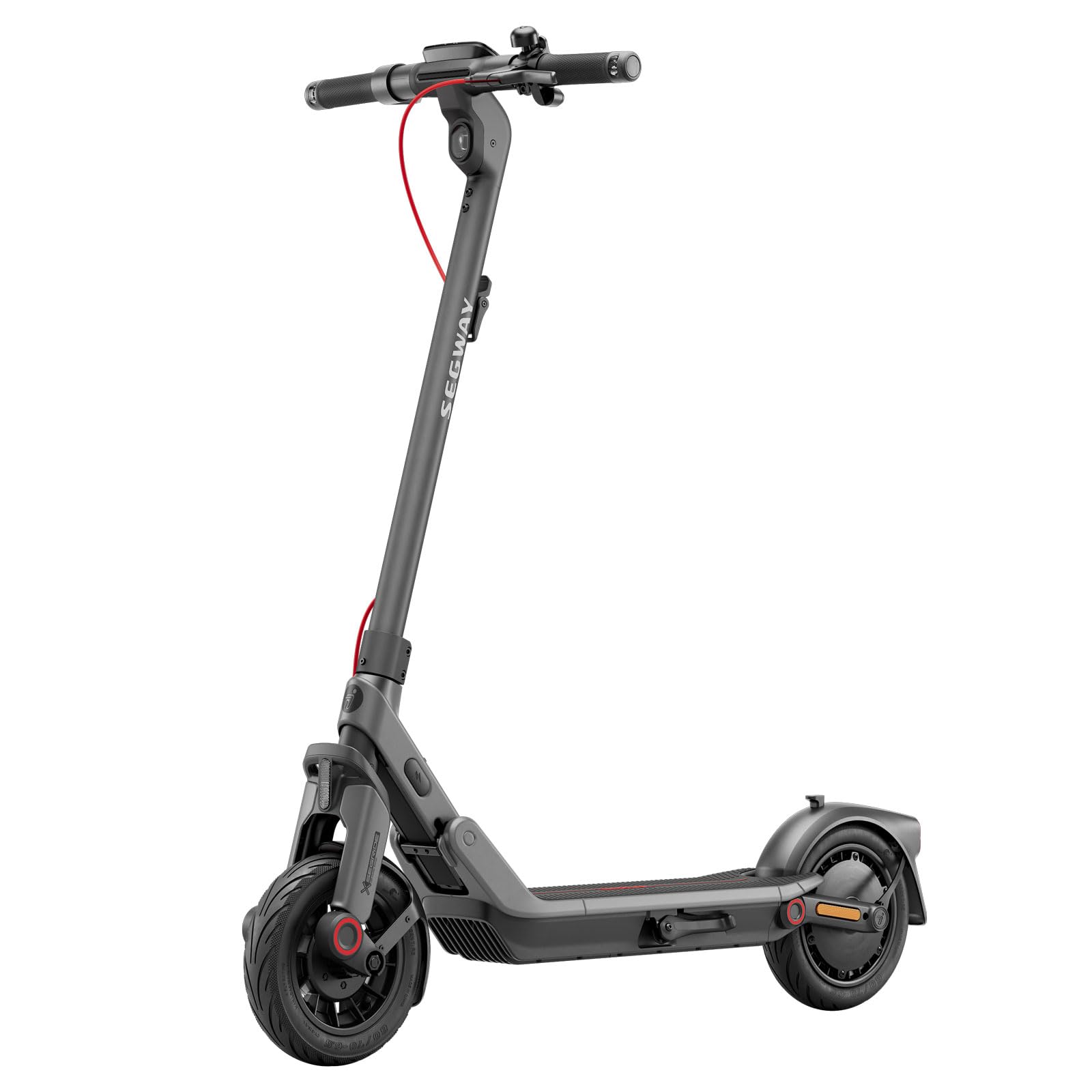 Segway-Ninebot E2 Pro D E-Scooter, 20 km/h, bis zu 35 km Reichweite, 275 Wh Akku, 10 Zoll schlauchlose Luftreifen, TCS, Dual-Bremssystem, LED-Display, faltbar, Schwarz