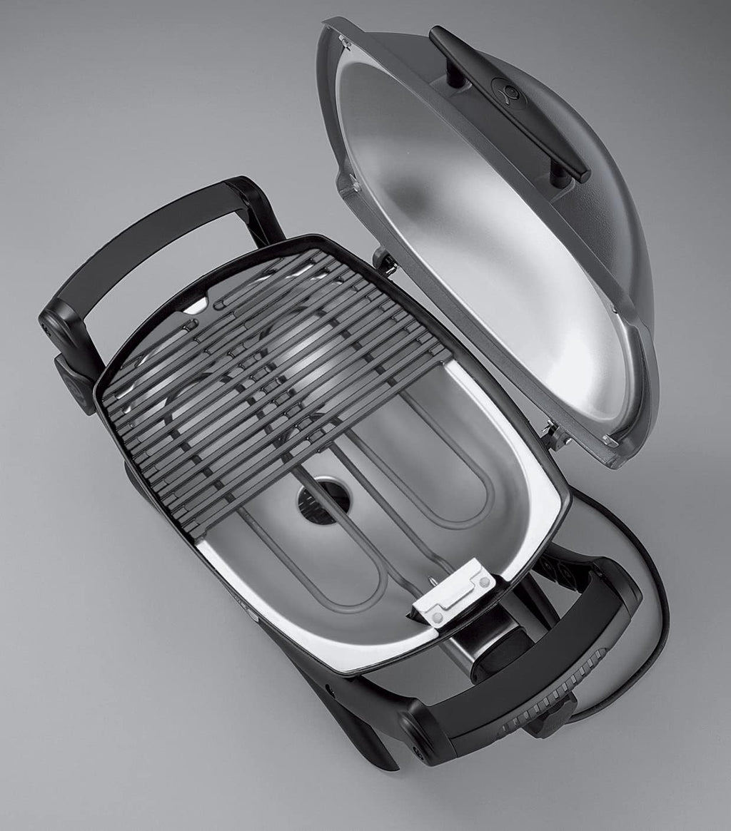 Weber Q 1400 Elektrogrill 2200W, Gusseisen, Balkon, Temperaturregelung, Dunkelgrau