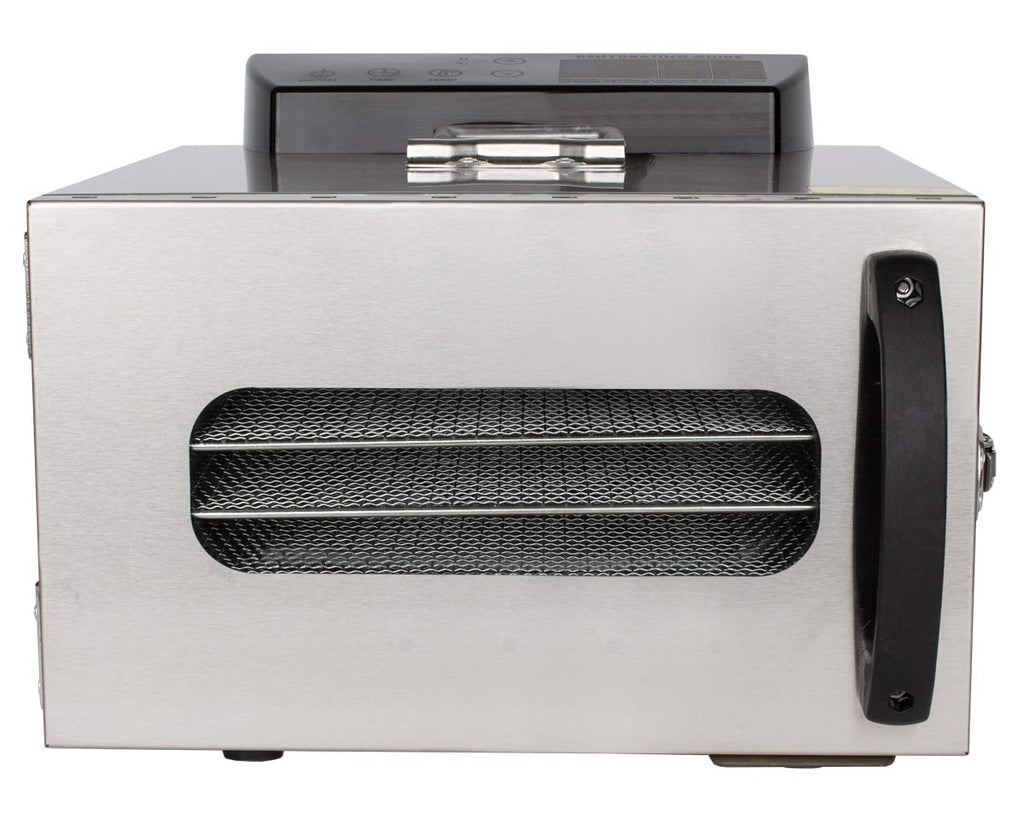 Beeketal 'BDA-15' Dörrautomat aus Edelstahl mit 10 Etagen, Zeitschaltuhr (max. 24h), einstellbarer Temperatur (30-90 °C) und LED Bedienfeld - Profi Gastro Dörrgerät inkl. 10 Einlegegittero
