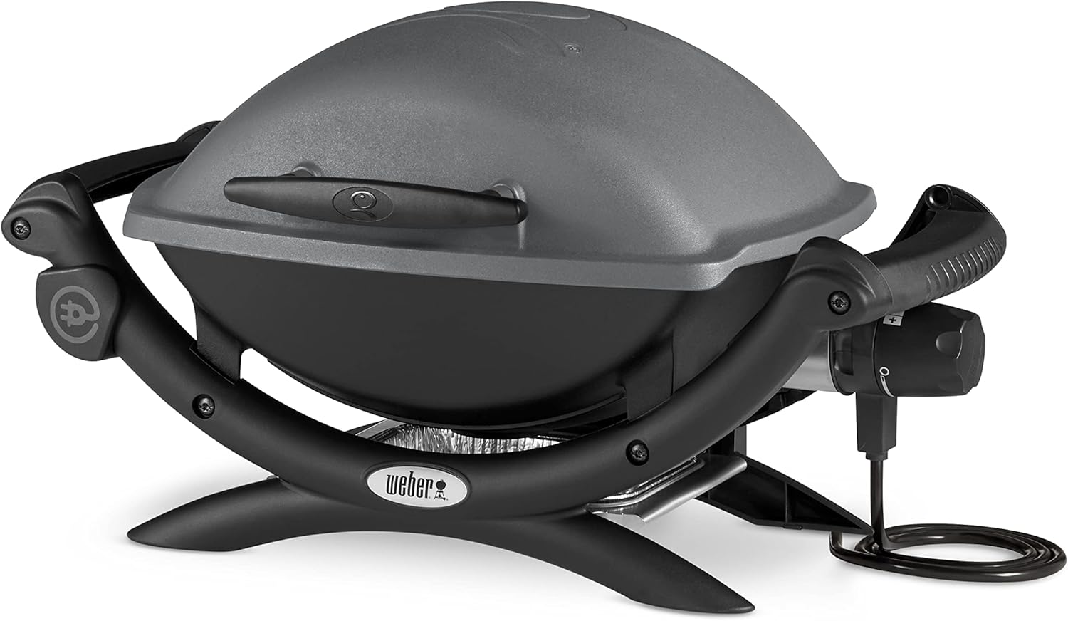 Weber Q 1400 Elektrogrill 2200W, Gusseisen, Balkon, Temperaturregelung, Dunkelgrau