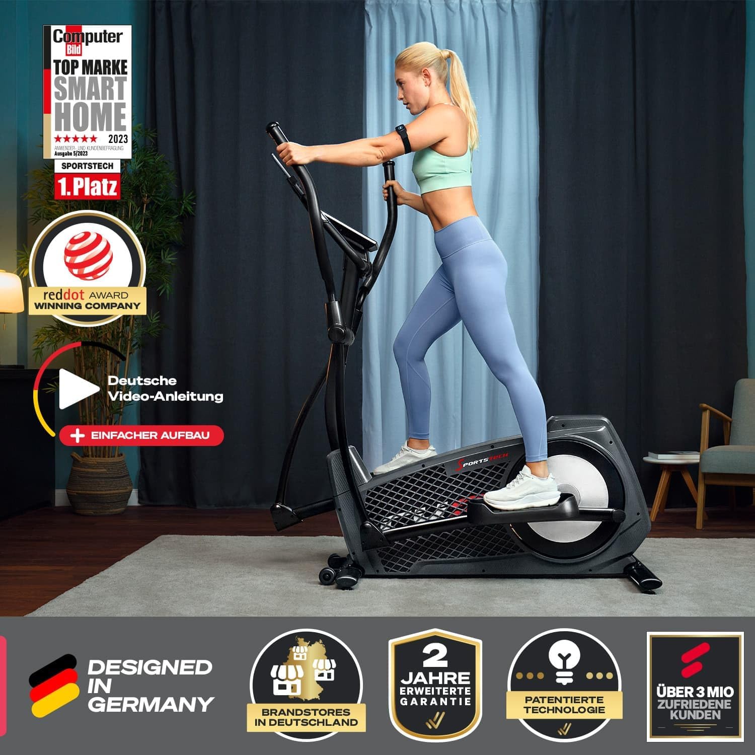 Sportstech CX2: Crosstrainer mit App, 27 kg Schwungmasse & Generator ✨