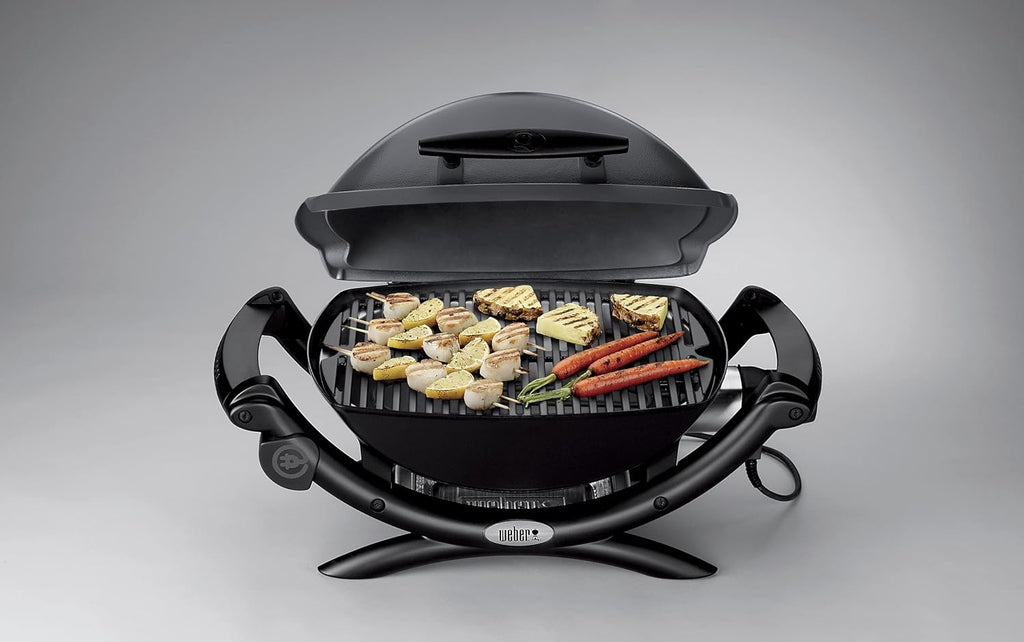 Weber Q 1400 Elektrogrill 2200W, Gusseisen, Balkon, Temperaturregelung, Dunkelgrau