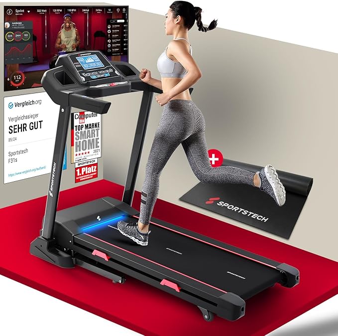 Sportstech F31s: Klappbares Laufband für Zuhause mit App, Bluetooth & LED ✨