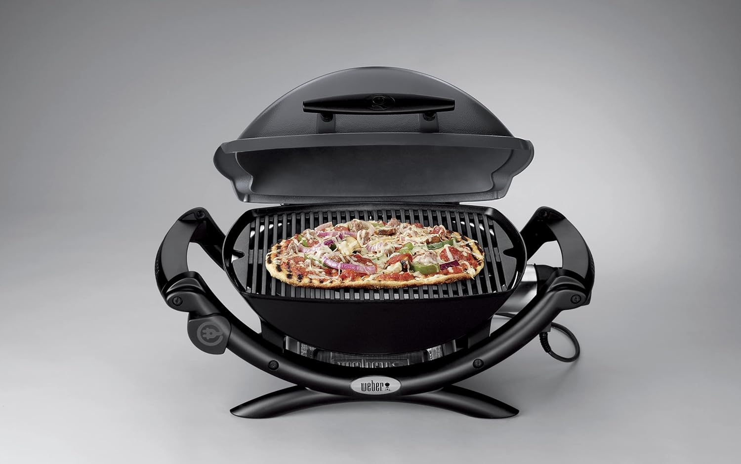 Weber Q 1400 Elektrogrill 2200W, Gusseisen, Balkon, Temperaturregelung, Dunkelgrau