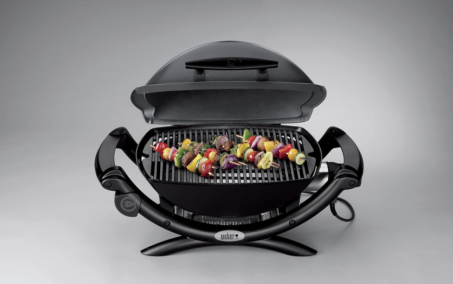 Weber Q 1400 Elektrogrill 2200W, Gusseisen, Balkon, Temperaturregelung, Dunkelgrau