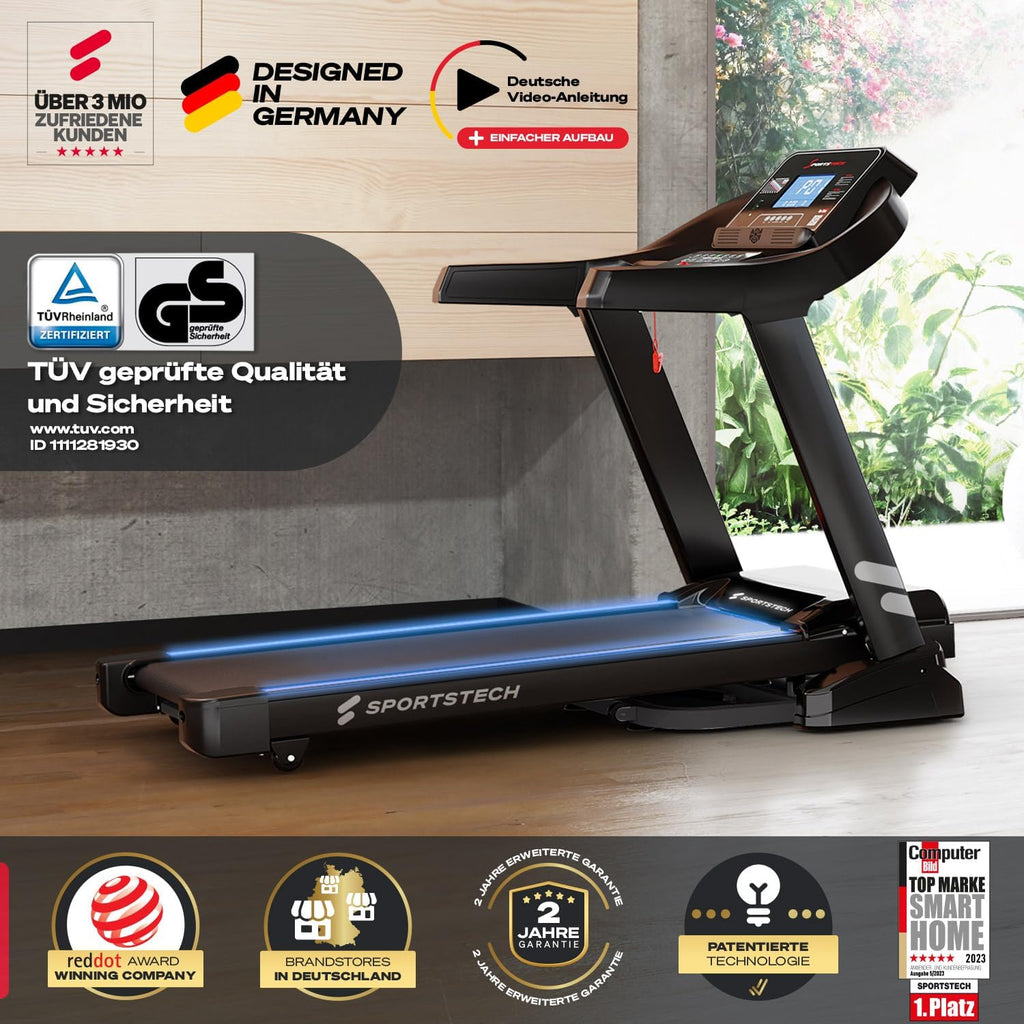 Sportstech F37s: Klappbares Laufband, 7 PS, 20 km/h, Steigung & App✨