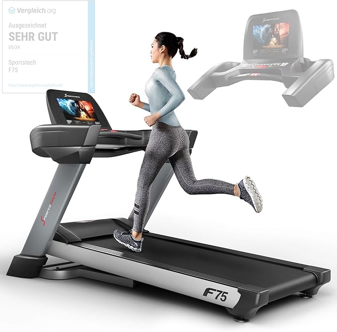 Sportstech F75: Profi-Laufband, klappbar, 7 PS, Android ✨