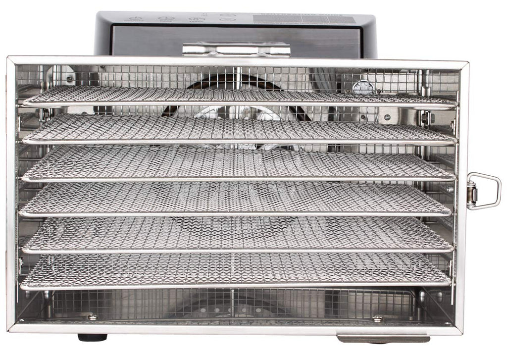 Beeketal 'BDA-15' Dörrautomat aus Edelstahl mit 10 Etagen, Zeitschaltuhr (max. 24h), einstellbarer Temperatur (30-90 °C) und LED Bedienfeld - Profi Gastro Dörrgerät inkl. 10 Einlegegittero