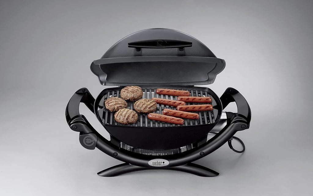 Weber Q 1400 Elektrogrill 2200W, Gusseisen, Balkon, Temperaturregelung, Dunkelgrau