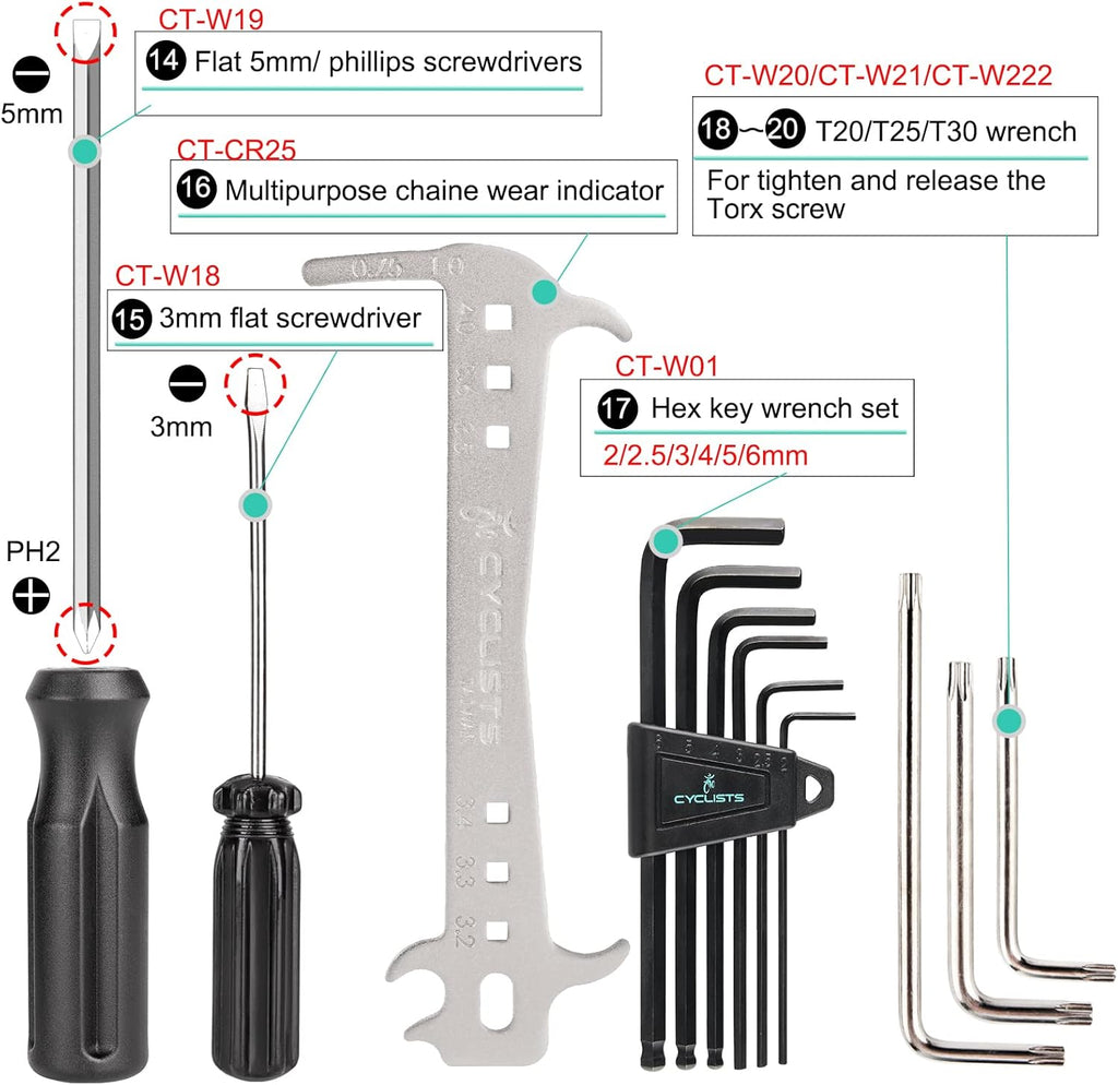 27 Piece Bike Tool Kit - Bike Tools Maintenance Repair Kit - Mountain/Road Bike Bicycle Repair Tool Kit With Storage Case