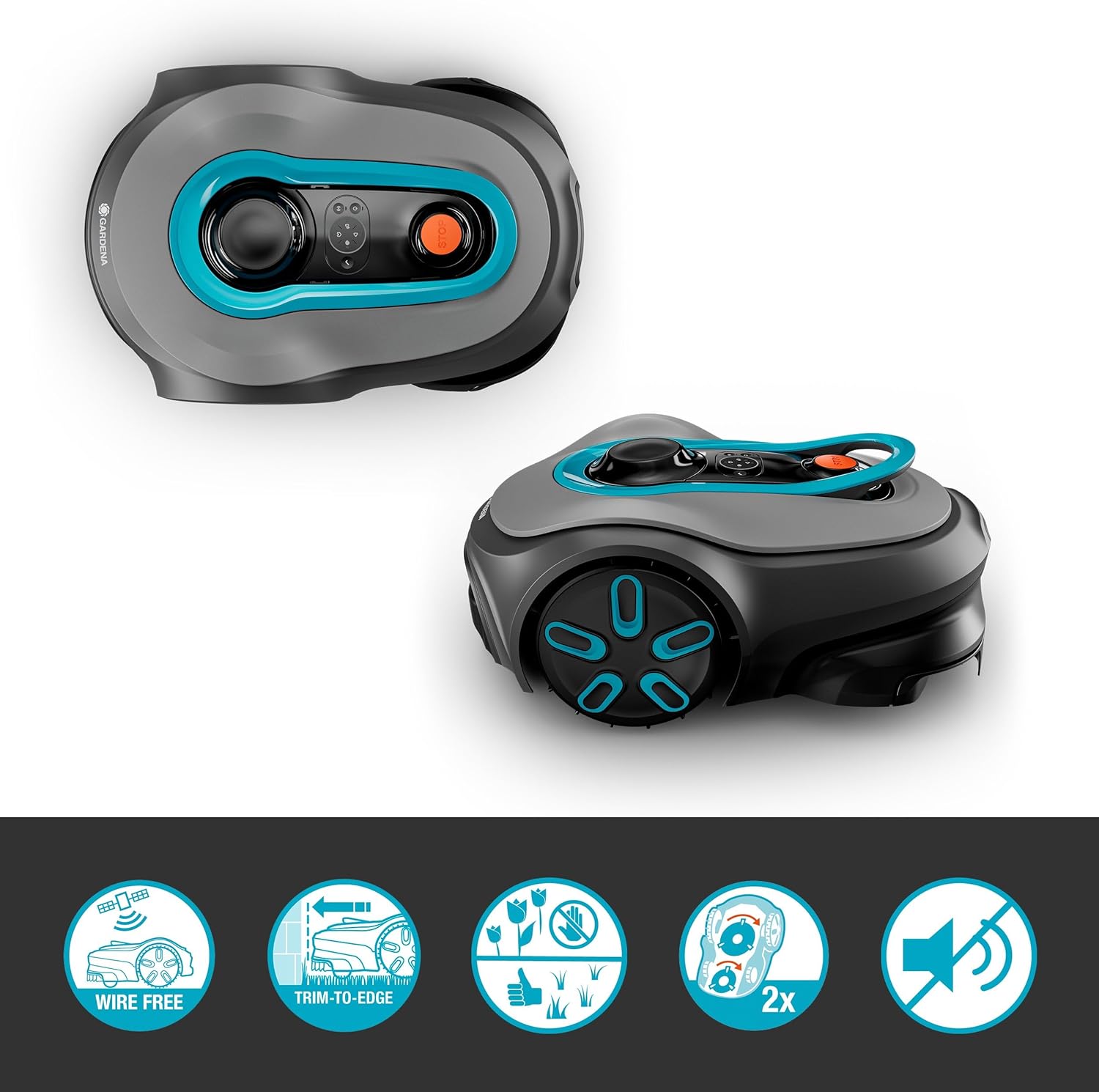 Gardena SILENO Free 1100 m² kabelloser Mähroboter, App & LONA