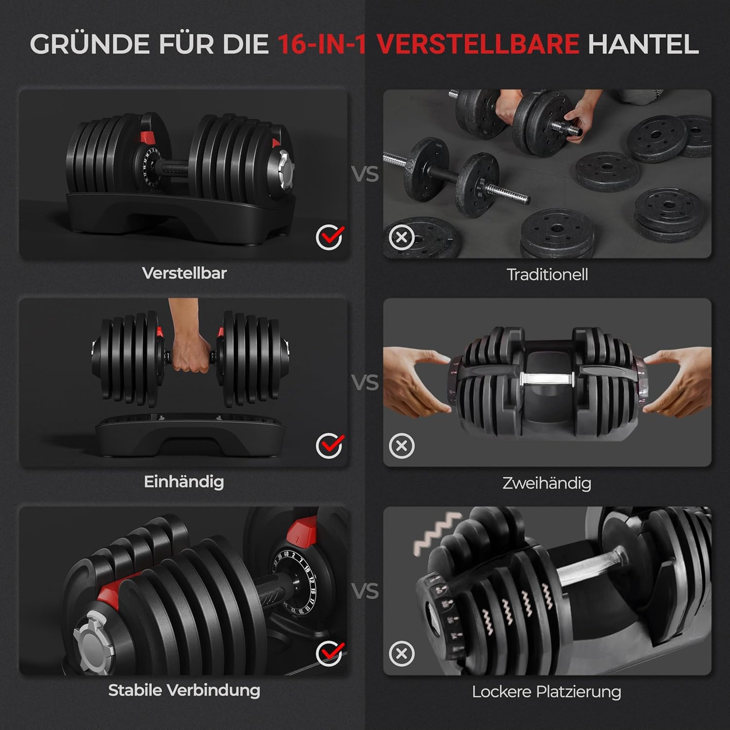Yaheetech Verstellbare Hantel: 12/16‑in‑1 Schnellverstellung fürs Home‑Gym-1