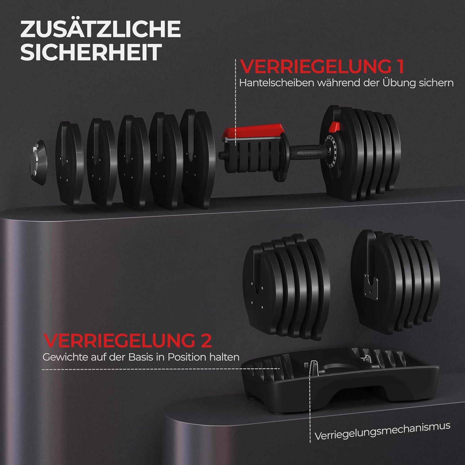 Yaheetech Verstellbare Hantel: 12/16‑in‑1 Schnellverstellung fürs Home‑Gym-1
