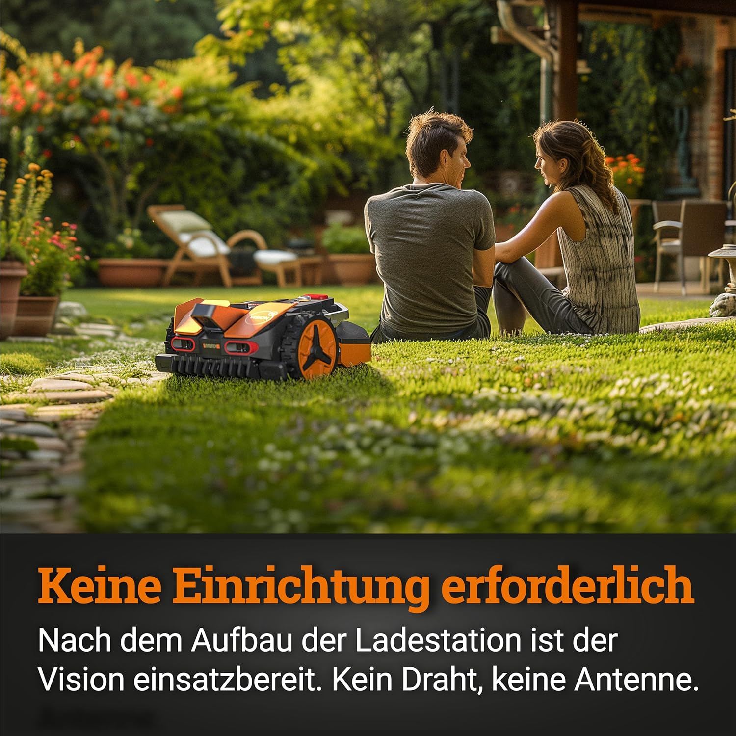 WORX Vision M800 Mähroboter 800 m² ohne Kabel, KI & Igelschutz