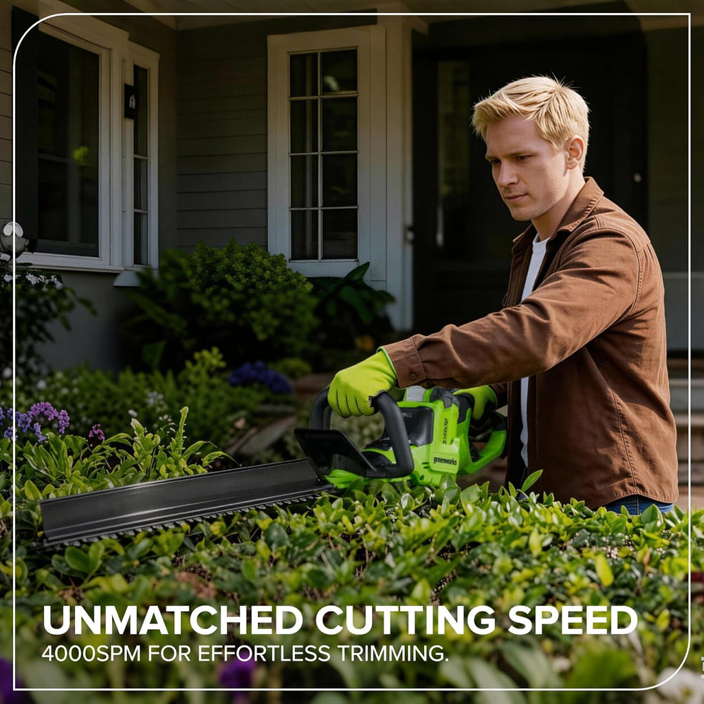 Greenworks 40V 26in Brushless Hedge Trimmer, Tool only