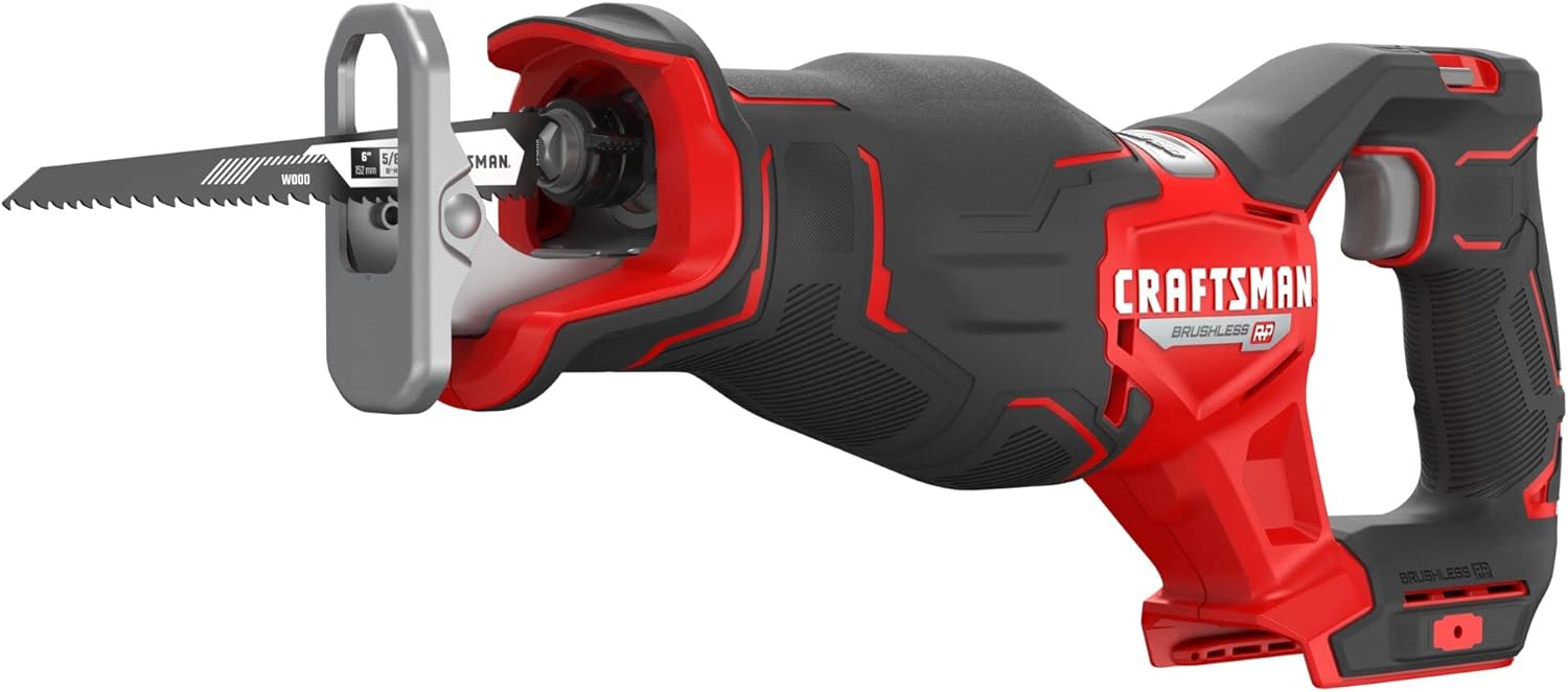 CRAFTSMAN V20 RP Cordless Reciprocating Saw, 3,200 RPM, 8 inch, Bare Tool Only (CMCS351B)