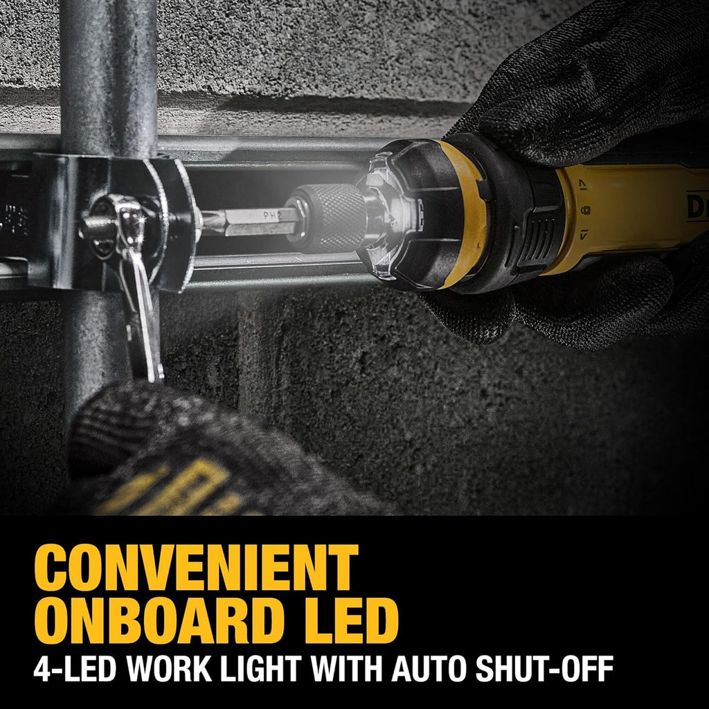DEWALT Cordless Screwdriver, 4V USB Rechargeable Electric Screwdriver with 12 pcs Screwdriver Bit Set, LED Light, FLEXDRIVE Control, Compact, Ergonomic (DWHT66719)