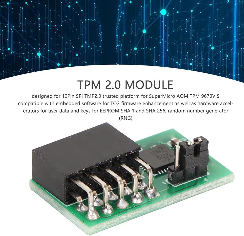 2.0 Module, 10Pin Module Motherboard, SPI Interface Encryption Security Module for SuperMicro AOM TPM 9670V S