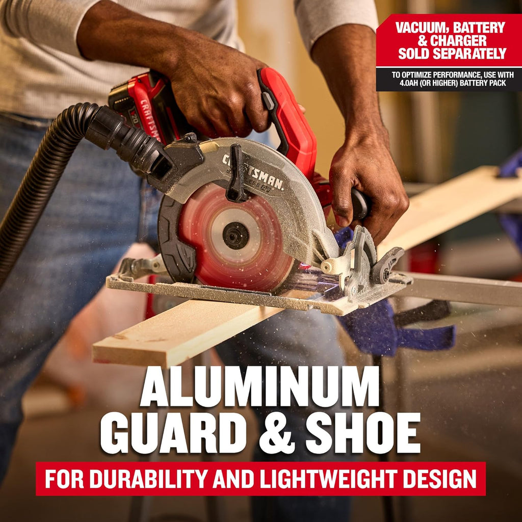 CRAFTSMAN V20 RP Cordless Circular Saw, 7-1/4 inch, Bare Tool Only (CMCS551B)