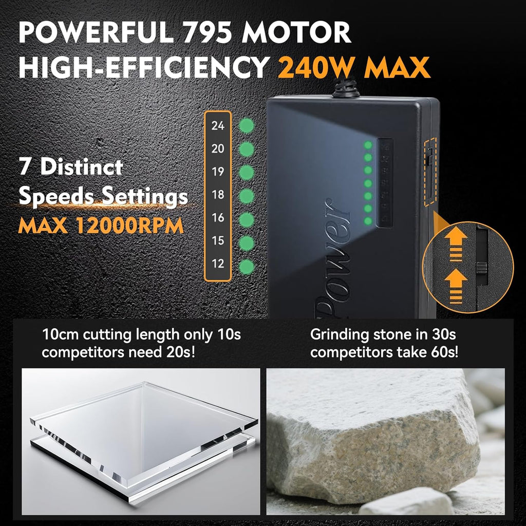 Mini Table Saw for CraftsDual 795 Motors & Switches Max 200W/12,000RPM/26mm Adjustable Height Table Saw with Accessories.Gift for Men and Women's Creating Handmade Gifts,Exploring Hobbies,Models