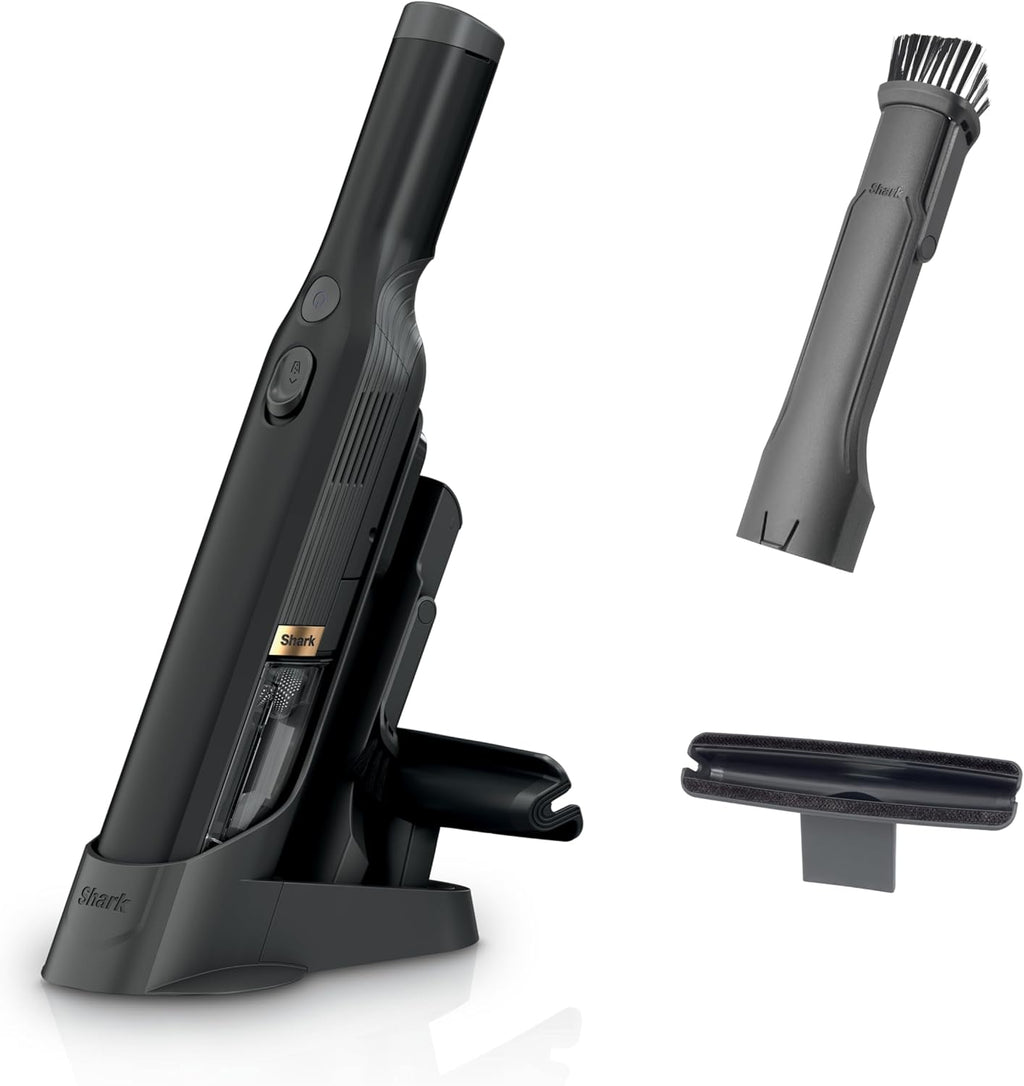 Shark WANDVAC Cordless Hand Vac, Lightweight, Versatile and Portable at 1.4 lbs., Powerful Suction for Pet Hair, Charging Dock, One-Touch Empty for Car & Home, Duster Crevice Tool, Black, WV201BK