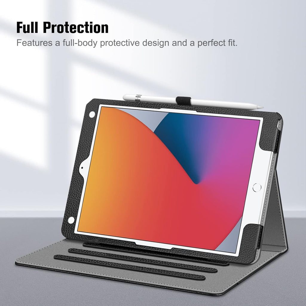Fintie Case for iPad 9th / 8th / 7th Generation (2021/2020/2019) 10.2 Inch - Corner Protection Multi-Angle Viewing Stand Cover with Pocket & Pencil Holder, Auto Sleep Wake, Black