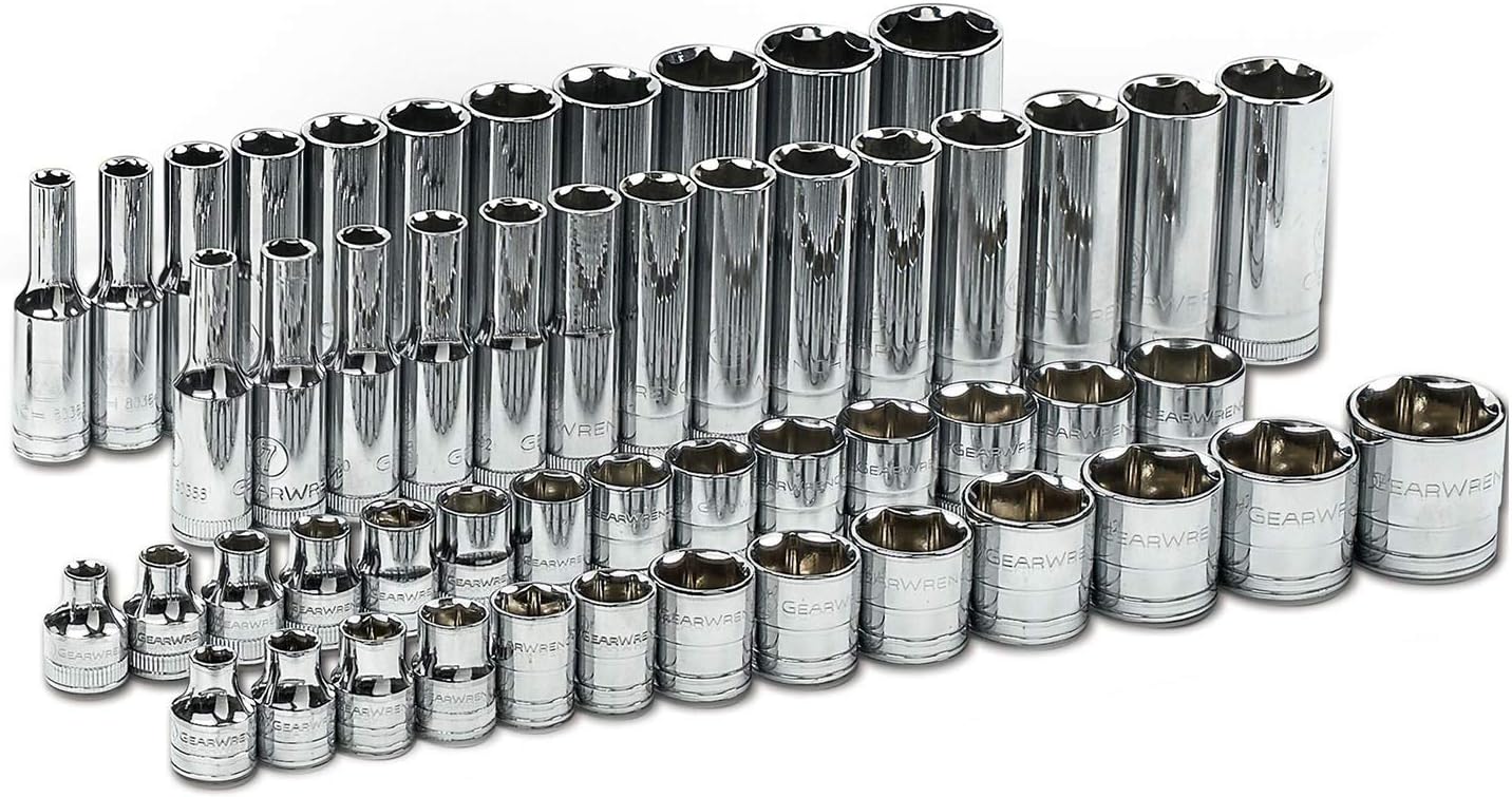 GEARWRENCH56 Pc. 3/8" Drive 6 Pt. 120XP Mechanics Tool Set, Standard & Deep, SAE/Metric - 80550P