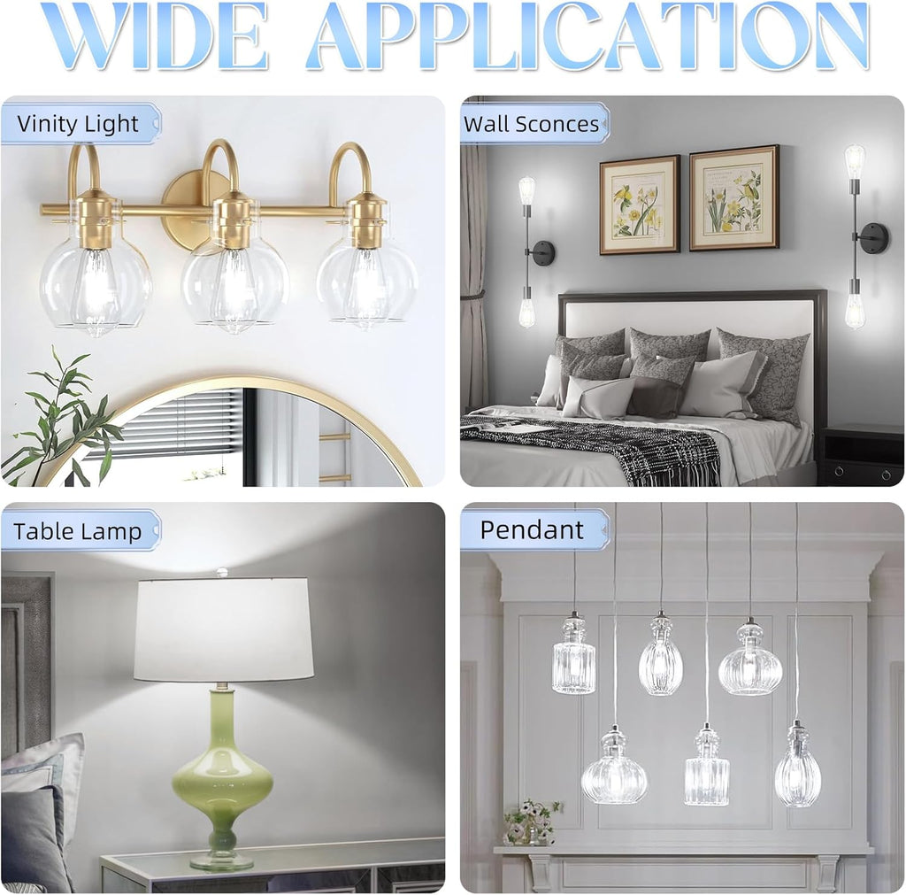 GvvooHome Edison Bulbs 60 watt Equivalent LED, E26 LED Bulb Non-Dimmable, 4000K Daylight White, ST58 Vintage Light Bulbs, 90+ CRI, 6W 600LM, E26 Medium Base, Clear Glass, 12 Pack
